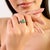 Modern 925 Silver Prong Set Oval Emerald Ring With September Birthstone - Size 7 For Sale - Image 6 of 10