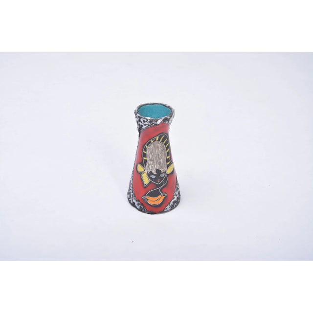 1950s Small Mid-Century Fat Lava Vase, 1950s For Sale - Image 5 of 6