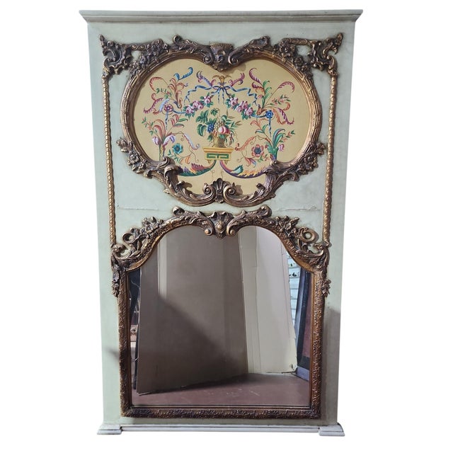 Late 19th Century Louis XIV Style Large Trumeau Mirrors - A Pair For Sale - Image 4 of 8