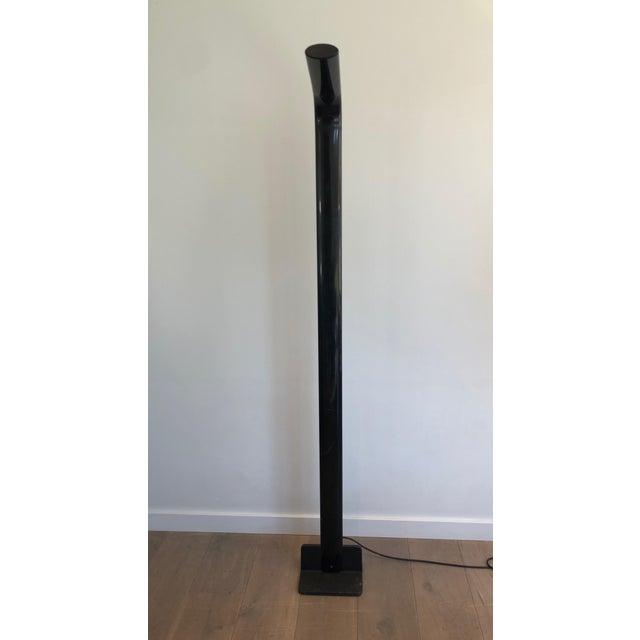 1970s 1970s Black Lacquered Metal Floor Lamp For Sale - Image 5 of 12
