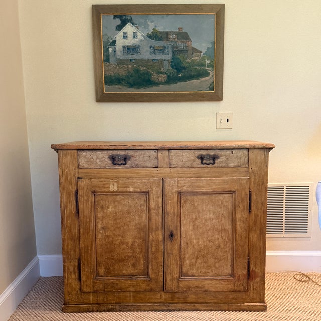Wood Antique Pine Chest For Sale - Image 7 of 8
