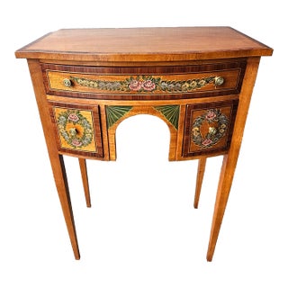 Vernis Martin Style Satinwood Inlaid and Mahogany Decorated Side Table For Sale