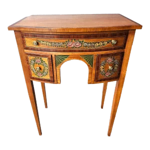 Vernis Martin Style Satinwood Inlaid and Mahogany Decorated Side Table