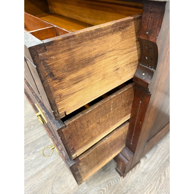 Antique Late 1800s Victorian Eastlake Marble Top Dresser Chest Dressing Stand For Sale - Image 13 of 18