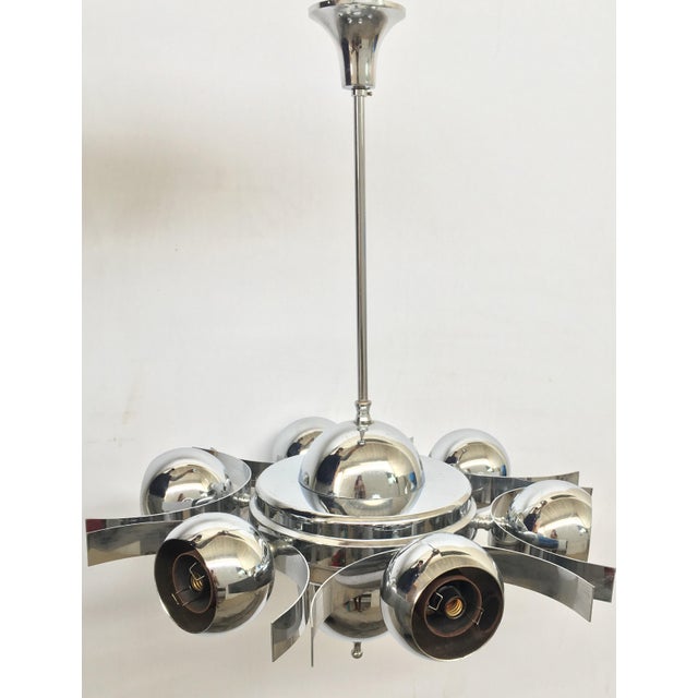 Italian Pop Art Space Age Chrome Ceiling Lamp With Six Balls, 1960s For Sale - Image 6 of 9