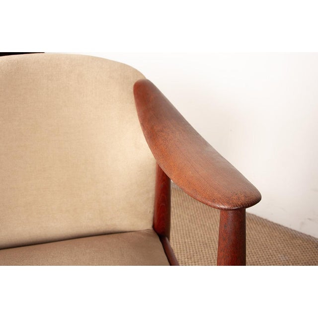 Scandinavian Teak and Fabric New Tyrol Armchairs by Gerhard Berg for Westnofa, 1960, Set of 2, in Flawless conditions....
