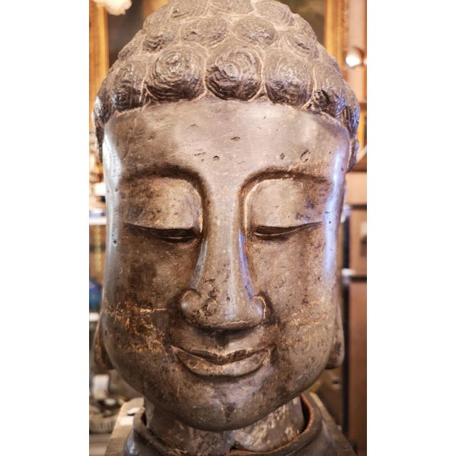 Cambodia Buddha head sculpture Stone Khmer Angkor Bayon Asian art Buddha statue Worship Kampuchea Protector Buddhist art...