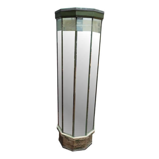 Hexagonal Mirrored Stand, 1940s For Sale