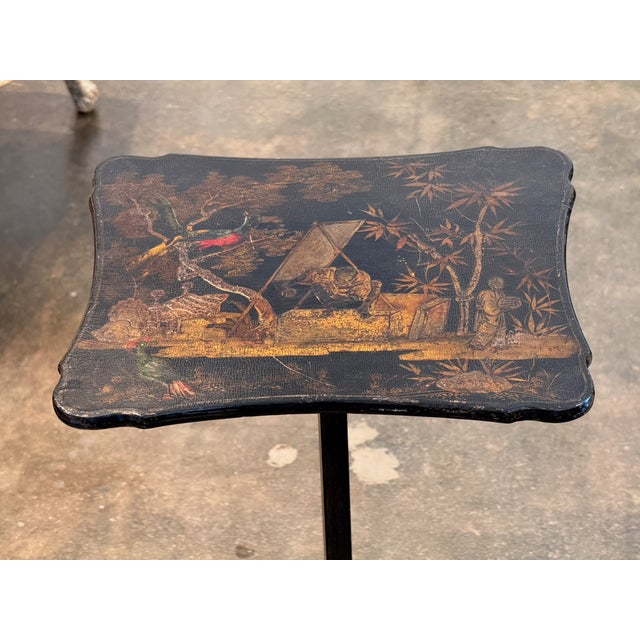 Chinoiserie Early 19th Century English Regency Chinoiserie Candlestand For Sale - Image 3 of 8