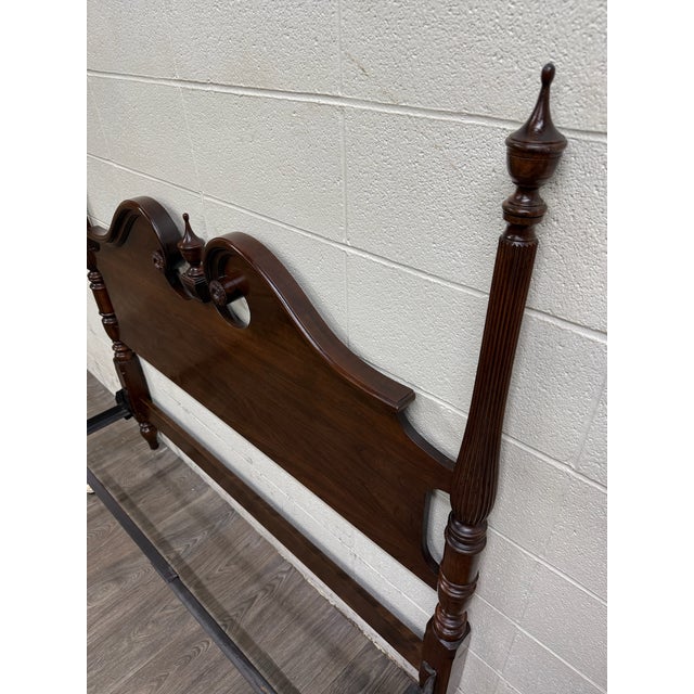 Vintage Full Size Ethan Allen Georgian Court Solid Cherry Four Poster Bed For Sale - Image 11 of 18
