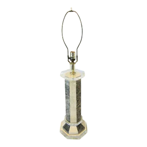 Vintage Octagon Lucite and Marbled Look Table Lamp Attributed to Maitland-Smith
