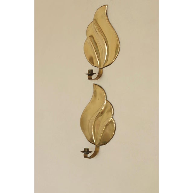 Metal Mid-Century Modern Swedish Brass Sconces, Set of 2 For Sale - Image 7 of 18