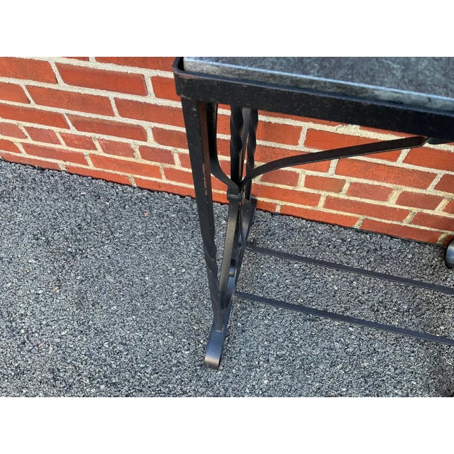 Traditional 1960s Vintage Wrought Iron Marble Top Table For Sale - Image 3 of 6