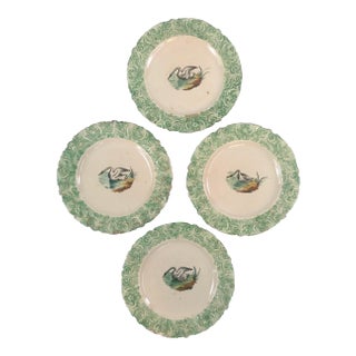 Antique Ironware Italian Swan Plates, Set of Four For Sale