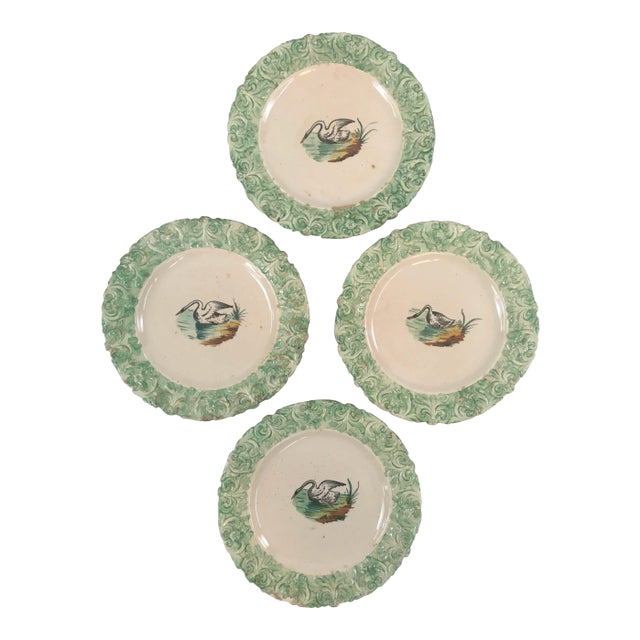 Antique Ironware Italian Swan Plates, Set of Four For Sale
