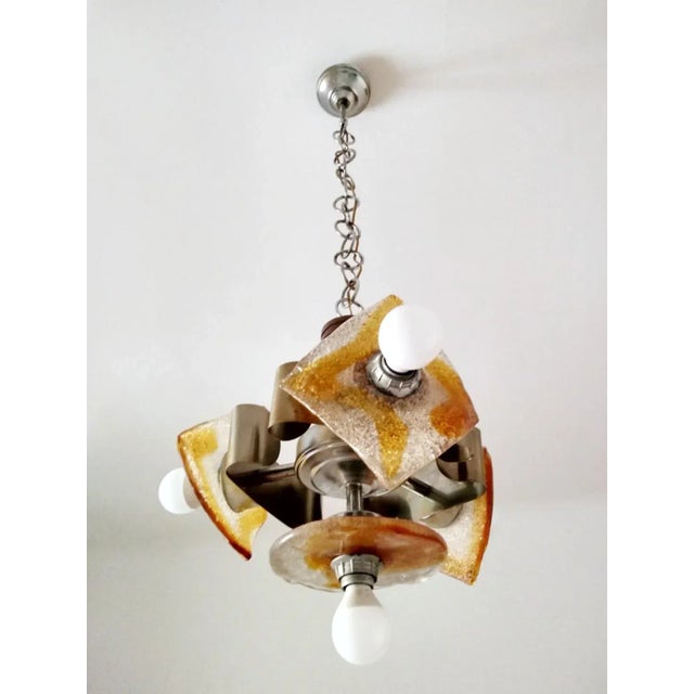 Mid-Century Italian Murano Glass Chandelier by Toni Zuccheri for Mazzega, 1960s For Sale - Image 7 of 7