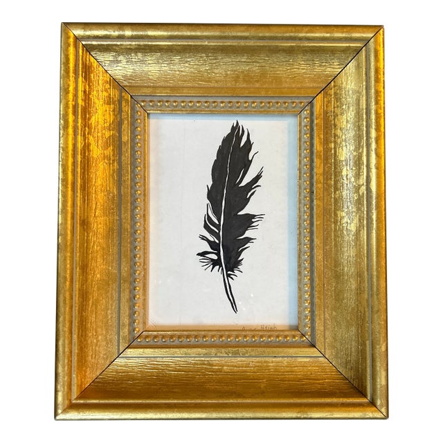 Contemporary Original Anna Heigh Black Feather Painting For Sale