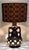 Vintage German Fat Lava Table Lamp with Brown-Grey Ceramic Base and Fabric Shade, 1970s For Sale - Image 9 of 9