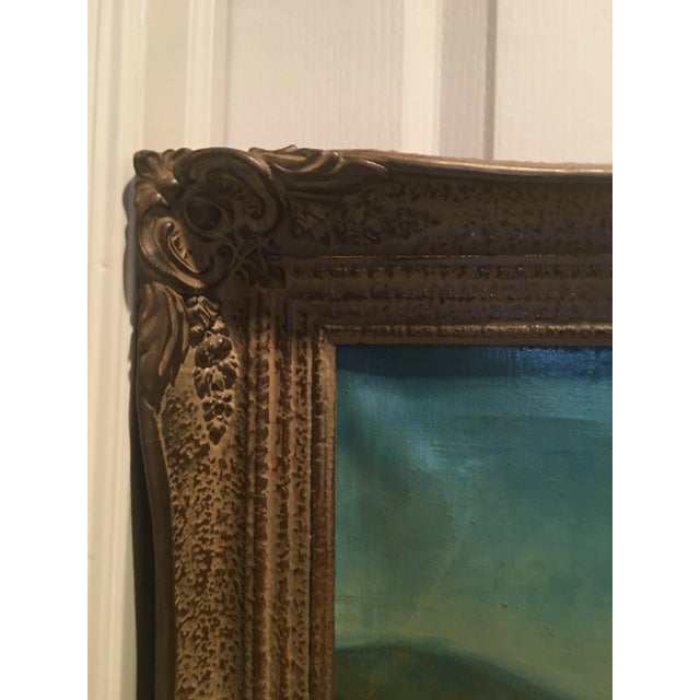 1950s 1953 "Tritea Greece" Grecian Landscape Oil Painting by Spacuzza, Framed For Sale - Image 5 of 10