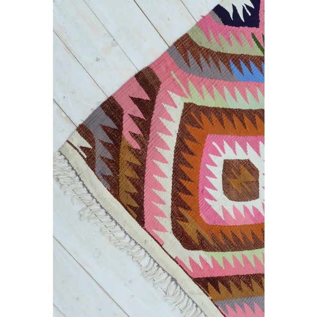 Vintage Turkish Kilim Rug-6’1’x7’5" For Sale - Image 11 of 13