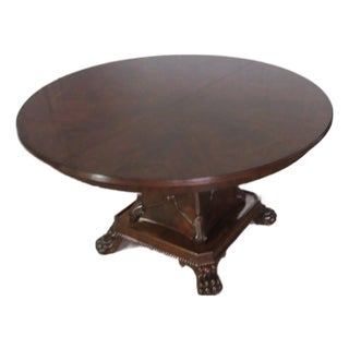 1980s Maitland Smith Round Mahogany Dining Table Chippendale Amazing For Sale