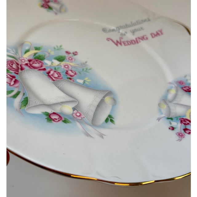Vintage English Duchess Bone China Wedding Bells & Floral Plate For Sale - Image 9 of 11