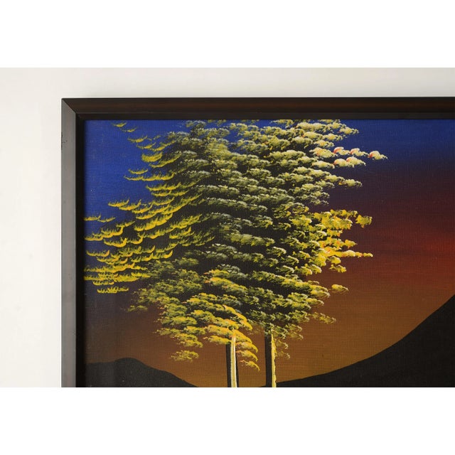Mid 20th Century "Tropical Seafarer at Moonlight" Landscape Painting, Framed For Sale In San Francisco - Image 6 of 10