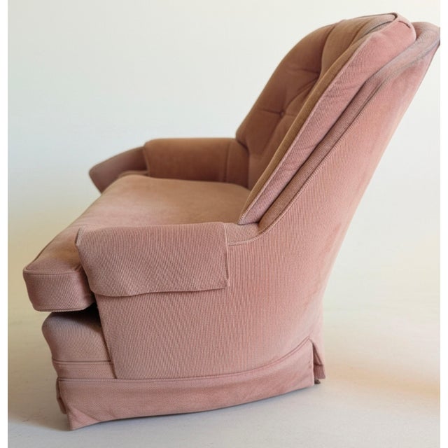 1960s 1960s Drexel Traditional Classics Tufted Pink Corduroy Swivel Rocker Accent Chair For Sale - Image 5 of 8
