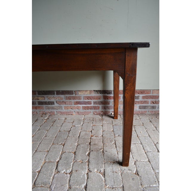Antique Oak Dining Table with 3 Drawers For Sale - Image 5 of 9