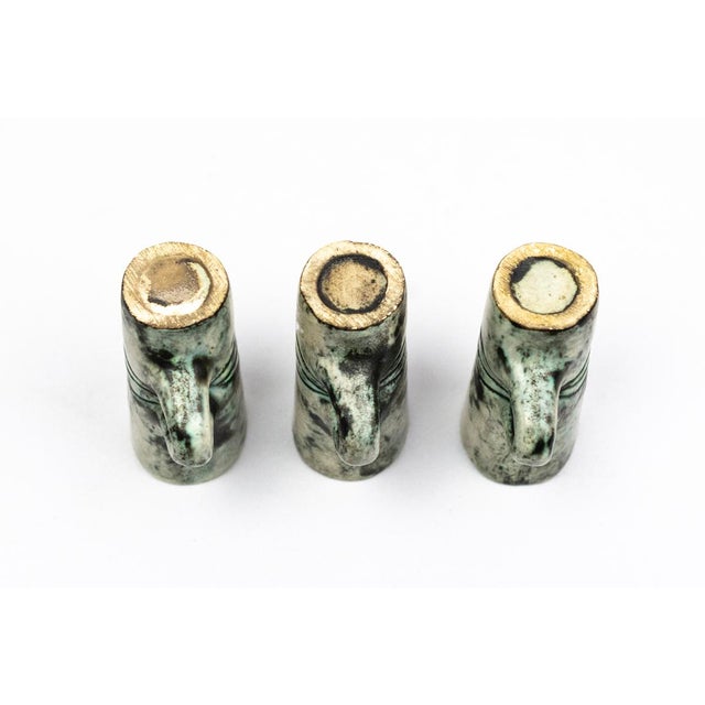 Liqueur Decanter and Celadon in Grey Ceramic and Glasses by Jacques Blin, 1950s, Set of 4 For Sale - Image 11 of 13