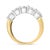 Contemporary 14K White and Yellow Gold 1 1/2 Cttw 2 Prong Cup Set Round-Cut Diamond 5 Stone Ring Band (H-I Color, SI2-I1 Clarity) - Ring Size 7 For Sale - Image 3 of 5