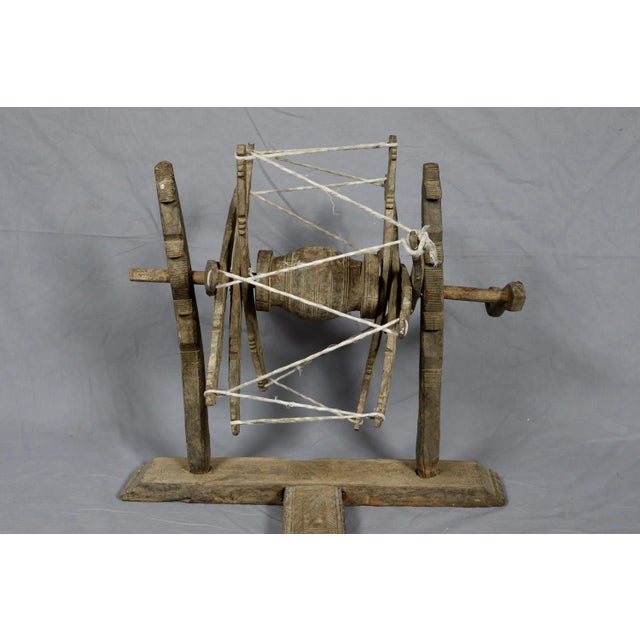 Antique Traditional Basic Spinning Wheel, Nuristan Charkha, 1890s For Sale - Image 4 of 12