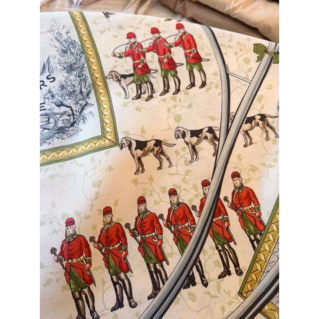 Hermès Hermes Sonneurs De Trompe Silk Scarf 1961 Designed by Françoise De La Perriere For Sale - Image 4 of 12