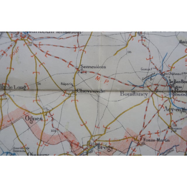 Antique French Victorian Carte Automobilistes & Cyclistes Paris Map 39" For Sale - Image 15 of 17