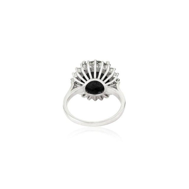 Gemstone Antique Style Black Star Statement Ring With Sparkling Halo Zircons Size 7.5 For Sale - Image 7 of 12