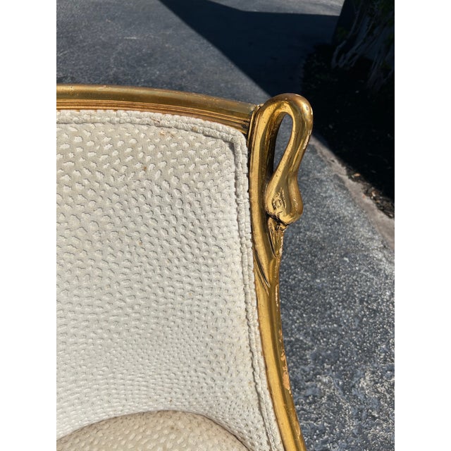 1960s Pair Gilt Wood Swan Chairs by Andres Originals For Sale - Image 4 of 8