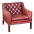 20th Century English Vintage Red Leather Square Club Chair For Sale
