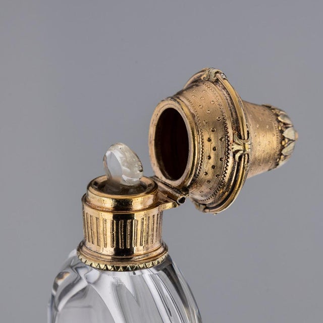 19th Century French 18k Gold Mounted Scent Perfume Bottle, 1890s For Sale - Image 9 of 16