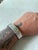 Wonderful Antique sterling silver bracelet with hinged clasp and etched design.