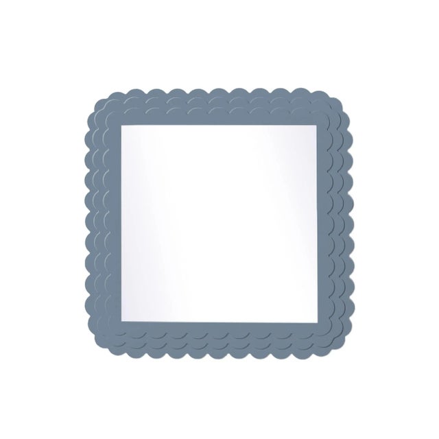 Contemporary Fleur Home Carnival Krewe Square Mirror in Bachelor Blue, 36x36 For Sale - Image 3 of 3