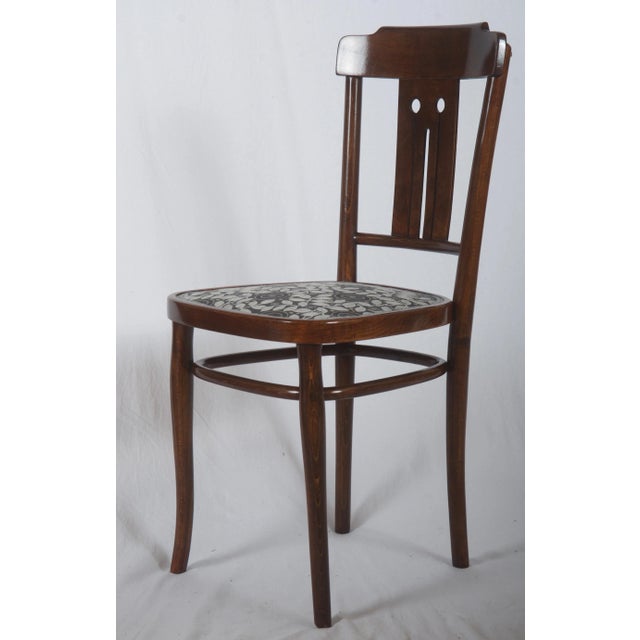 Art Nouveau Bentwood Dining Chair with Upholstery by Josef Hoffmann For Sale - Image 3 of 13