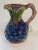 Blue Italian Hand Painted Ceramic Pottery Pitcher With Grapes For Sale - Image 8 of 8