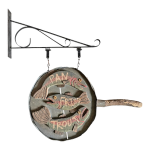 American Folk Art 'Pan Fried Trout' Hanging Sign