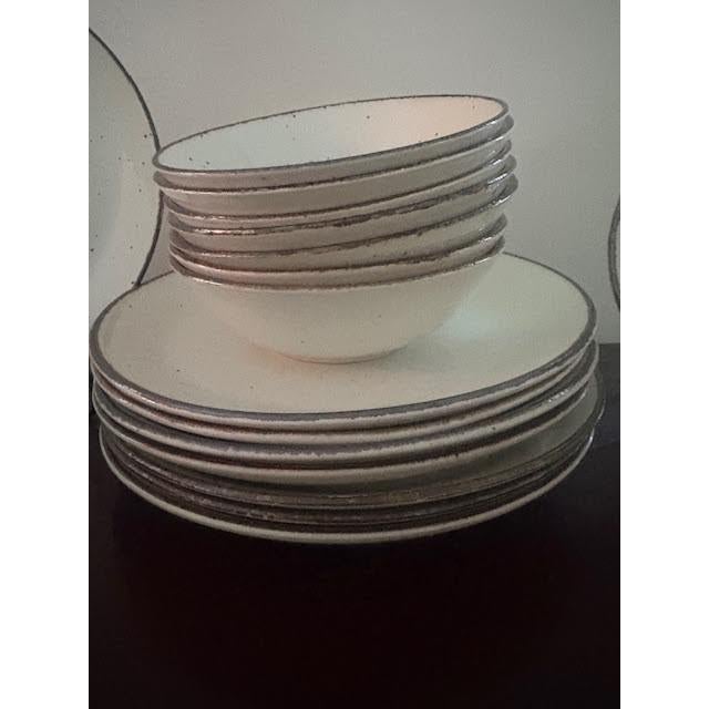 Mid-Century Modern Vintage Mid-Century Modern J&g Meakin England Lifestyle Oven-to-Tableware Speckled Stoneware Set - 36 pcs For Sale - Image 3 of 9