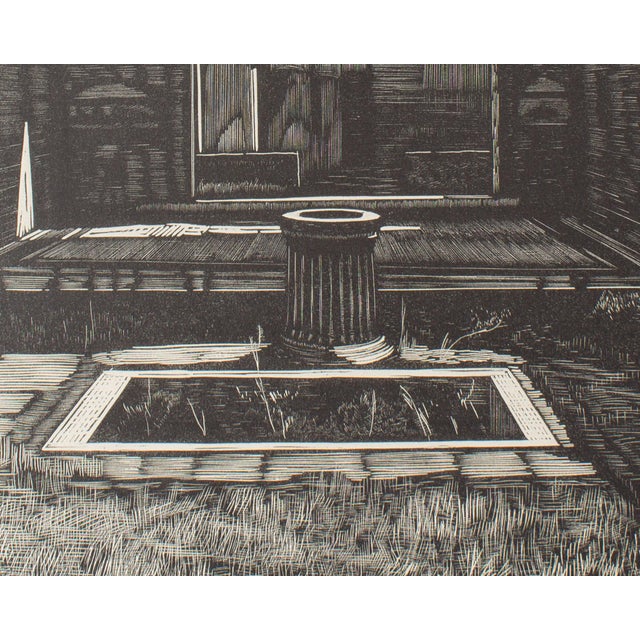Black 1930s “Pompei - An Interior” Woodcut Print by Nino Finamore For Sale - Image 8 of 8
