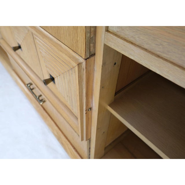 Mid 20th Century Cerused Oak Mid Century Credenza Sideboard Dresser Cabinet Buffet For Sale - Image 5 of 13