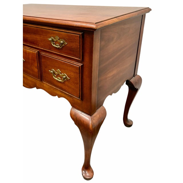1970s 1970s Statton Queen Anne Style Cherry Lowboy For Sale - Image 5 of 7