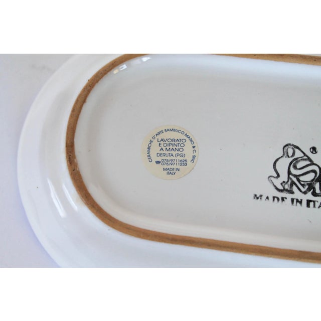 Ceramic Vintage Mario Sambuco Italian Blue & White Ceramic Trinket Tray For Sale - Image 7 of 7