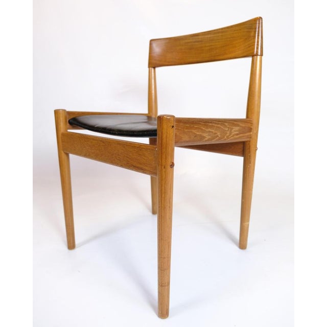 Black Model P H 3-2 Chairs in Teak with Black Leather Seats by Grete Jalk, 1960s, Set of 6 For Sale - Image 8 of 18