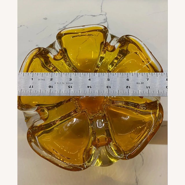 Glass Bohemia Heavy Thick Art Glass Vase, 1970 For Sale - Image 7 of 8